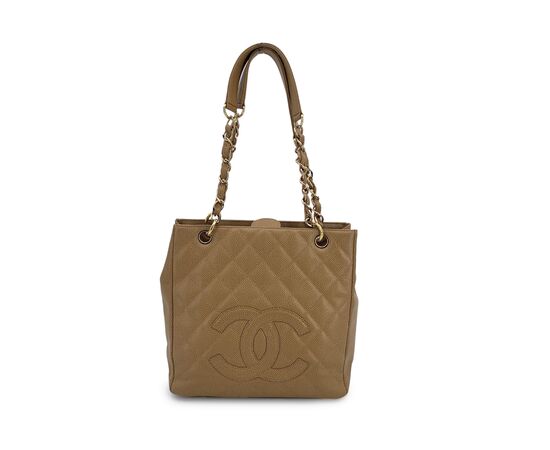 CHANEL Borsa Shopper in Pelle Col. Beige Petite Shopping Tote M