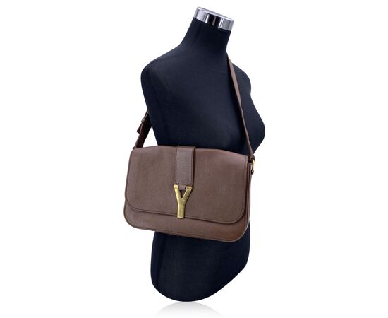 YVES SAINT LAURENT Borsa a Tracolla in Pelle Col. Marrone Chyc M