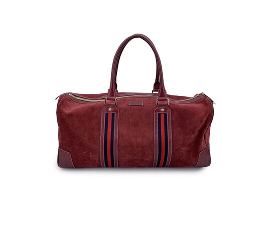 GUCCI Borsa da Viaggio in Camoscio Col. Bordeaux Ophidia L
