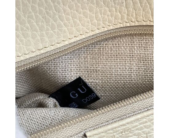 GUCCI Borsa a Tracolla in Pelle Col. Beige Interlocking M