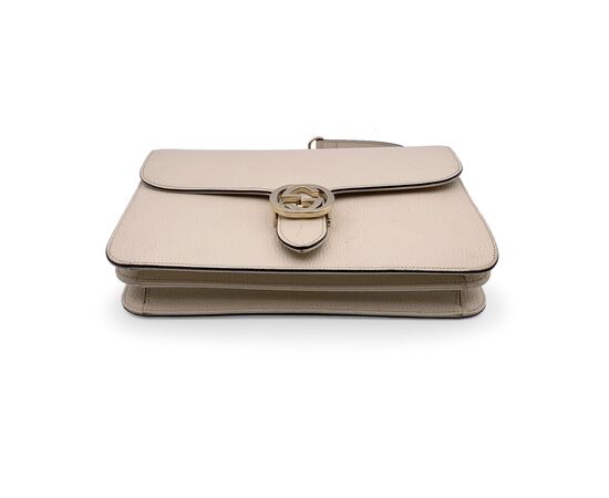 GUCCI Borsa a Tracolla in Pelle Col. Beige Interlocking M