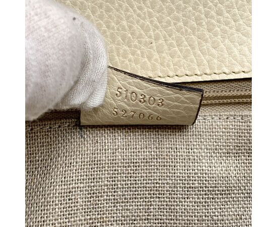 GUCCI Borsa a Tracolla in Pelle Col. Beige Interlocking M