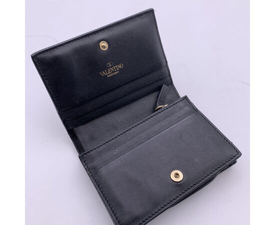 VALENTINO GARAVANI Portafoglio in Pelle Col. Nero Rockstud S