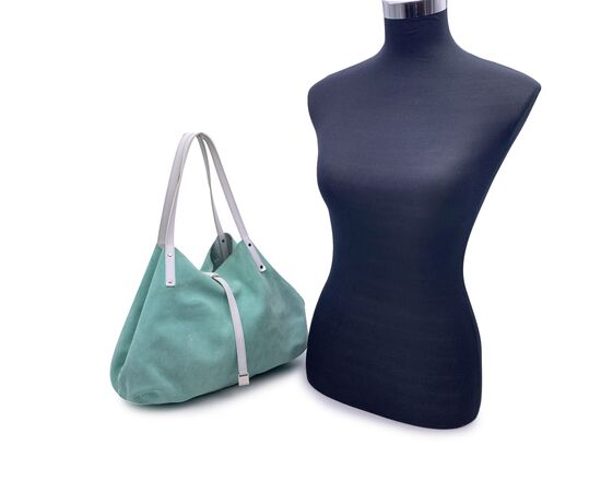 TIFFANY & CO Borsa Shopper in Camoscio Col. Verde M