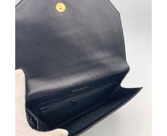 YVES SAINT LAURENT Pochette Vintage in Pelle Lucida Col. Nero S
