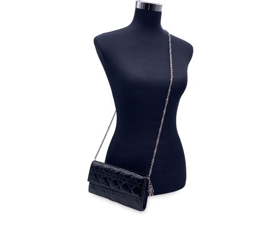 CHRISTIAN DIOR Pochette in Pelle Lucida Col. Nero Lady Dior M