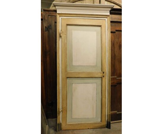 ptl518 - lacquered door with frame, XVIII century, cm l 100 xh 232     