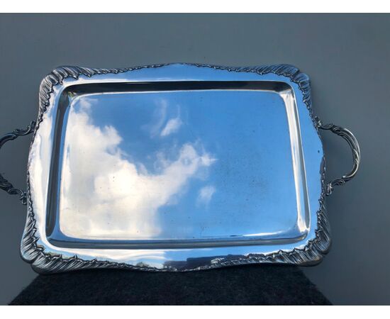 Silver tray from the Liberty period Italy.     