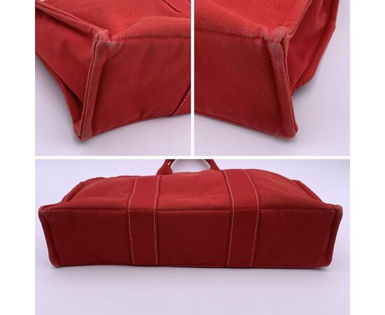 HERMES Borsa Shopper Vintage in Cotone Col. Rosso Toto M