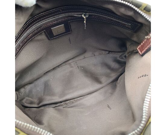 FENDI Borsa a Tracolla in Tela Col. Marrone Zucca S