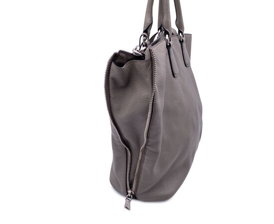 PRADA Borsa Shopper in Pelle Col. Grigio Galleria M