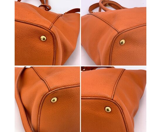 PRADA Borsa Shopper in Pelle Col. Arancione Galleria M