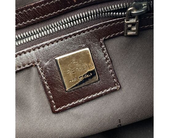 FENDI Borsa a Tracolla in Tela Col. Marrone Zucca S