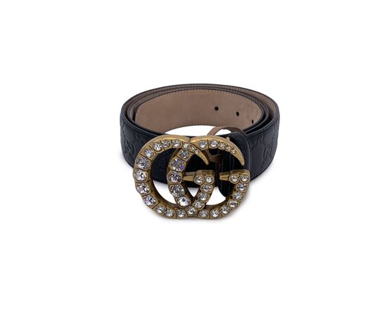 GUCCI Cintura in Pelle Col. Nero GG Buckle