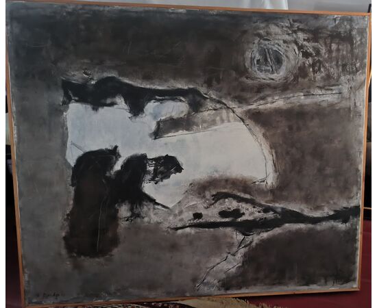 Dipinto olio su tela di Guglielmo Darbo - Astrattismo Concettuale 100 x 120