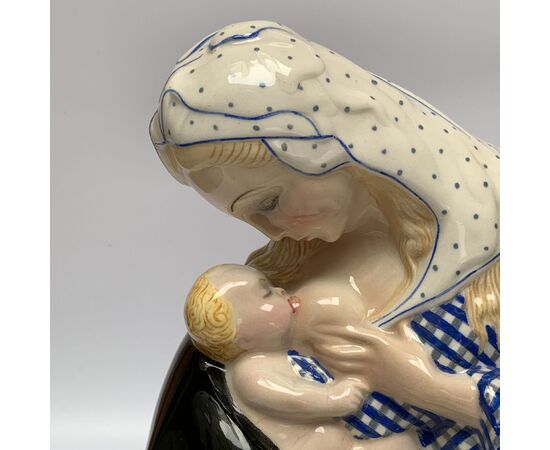 LENCI, SANDRO VACCHETTI, Madonna, ceramica decorata a mano