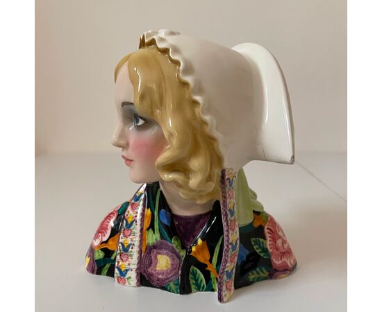 ESSEVI, Sandro Vacchetti, La campagnola bella, Scultura busto di donna ceramica
