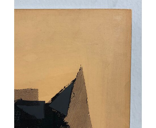 ARMANDO TESTA, Gatto nero, serigrafia su legno, firmata, 1960