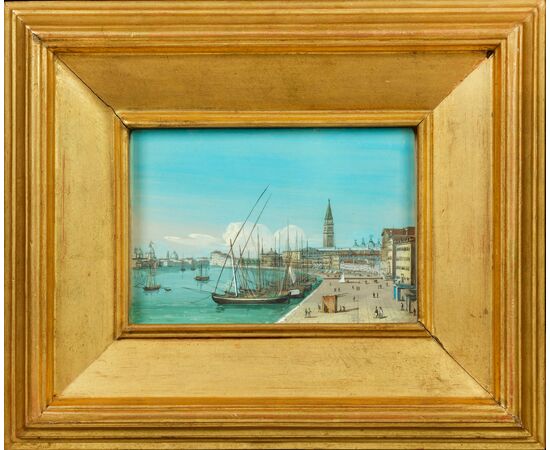 Carlo Grubacs (Venezia 1810/1820 – c.1870) - Riva degli Schiavoni a Venezia 