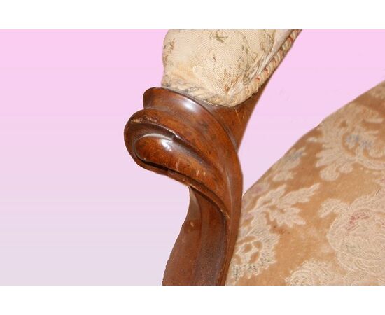 Coppia di poltrone stile Luigi Filippo in legno di noce del 1800
