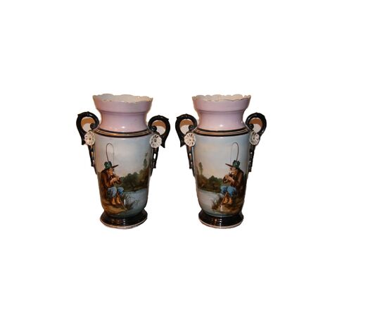 Coppia di vasi francesi stile Liberty 