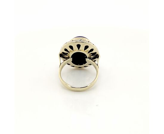 Anello in oro e argento con Lapis e Diamanti
