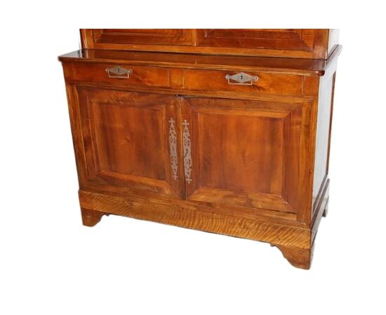 Credenza Doppio Corpo Francese in Legno di Noce del 1800 4 Ante