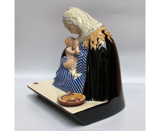 LENCI, SANDRO VACCHETTI, Madonna, ceramica decorata a mano