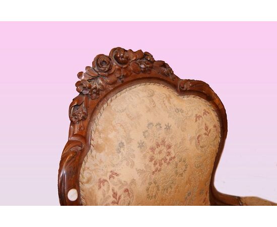 Coppia di poltrone stile Luigi Filippo in legno di noce del 1800