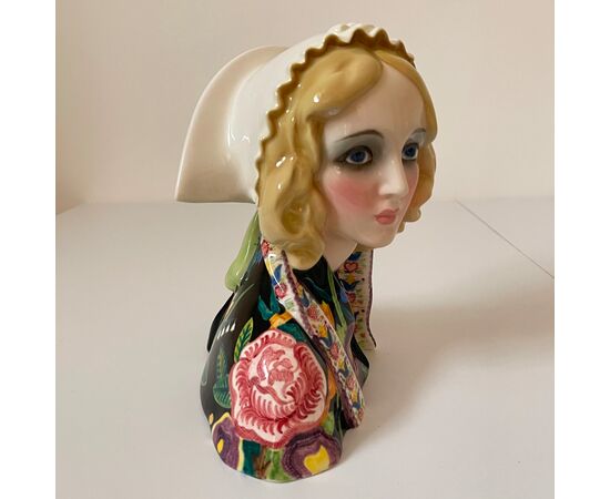ESSEVI, Sandro Vacchetti, La campagnola bella, Scultura busto di donna ceramica