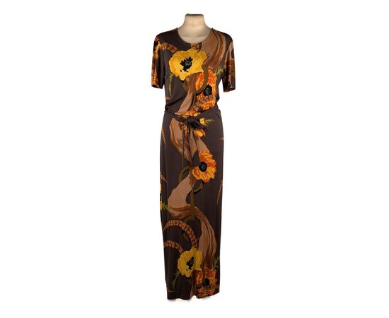 La Mendola Vestito in Seta Col. Grigio Evening Gown 44