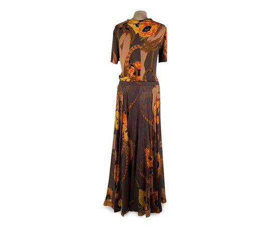 La Mendola Vestito in Seta Col. Grigio Evening Gown 44