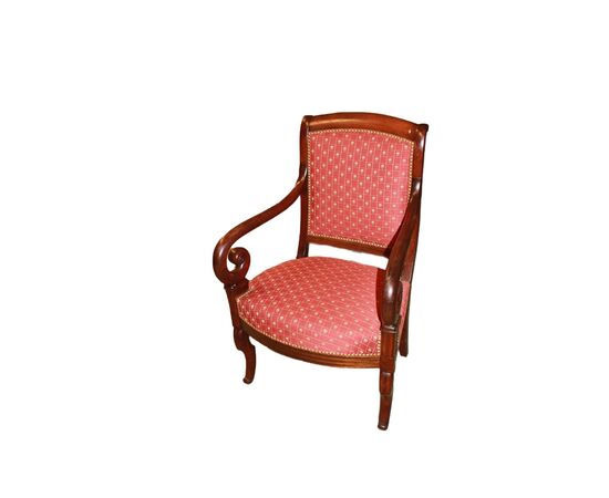 Poltrona stile Direttorio in legno di Mogano del 1800