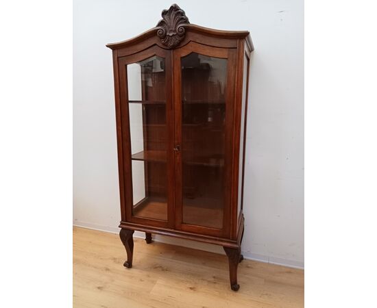 Vetrina in noce chippendale - primi '900 - vetrinetta - libreria