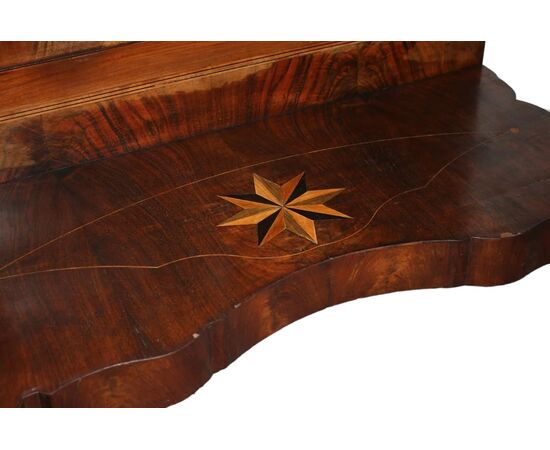 Consolle Italiana Stile Carlo X di inizio 1800 in legno di noce