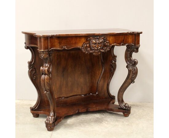 Antica console Luigi Filippo in noce - Italia epoca '800