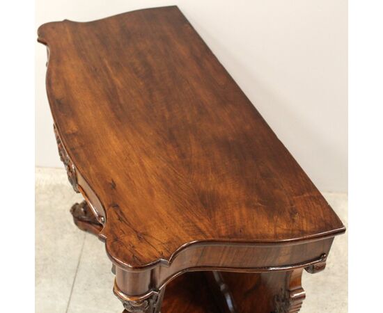 Antica console Luigi Filippo in noce - Italia epoca '800