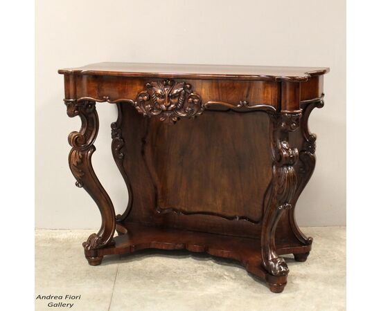 Antica console Luigi Filippo in noce - Italia epoca '800