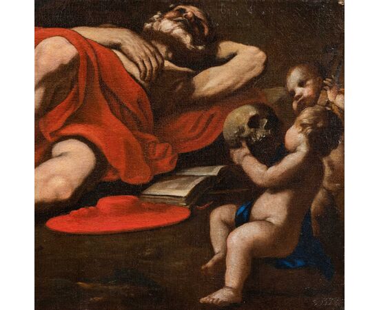 Pittore caravaggesco (XVII sec.) - San Girolamo.