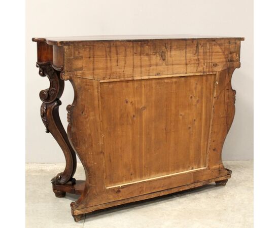 Antica console Luigi Filippo in noce - Italia epoca '800