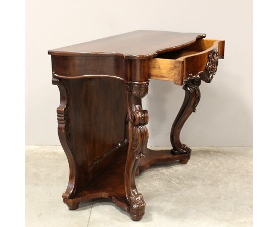 Antica console Luigi Filippo in noce - Italia epoca '800