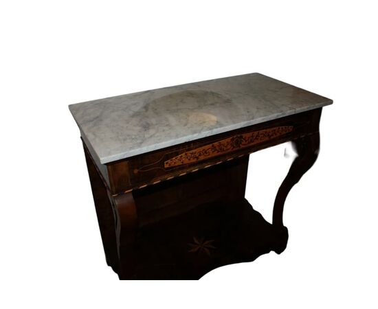Consolle Italiana Stile Carlo X di inizio 1800 in legno di noce