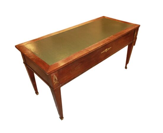Scrivania Stile Impero di inizio 1900 in legno di Mogano con cassetti