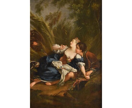 Francois Boucher (Parigi, 1703 - 1770), Gli amanti sorpresi/ La piacevole lezione