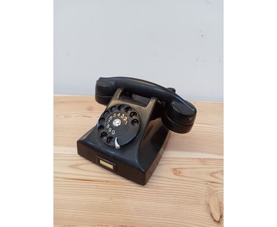 Telefono bachelite nero Siemens anni 40-50 funzionante - apparecchio telefonico