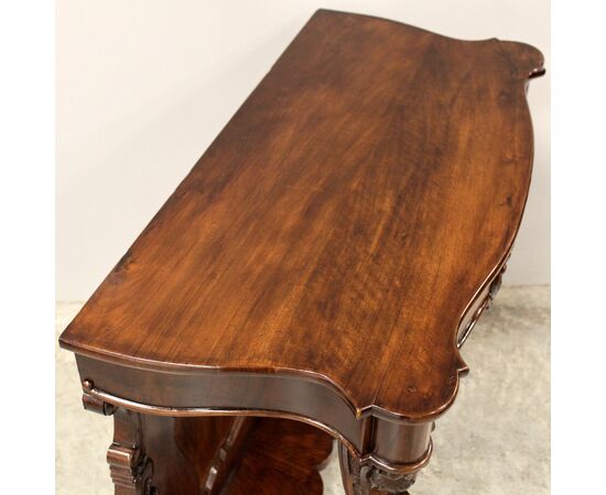 Antica console Luigi Filippo in noce - Italia epoca '800