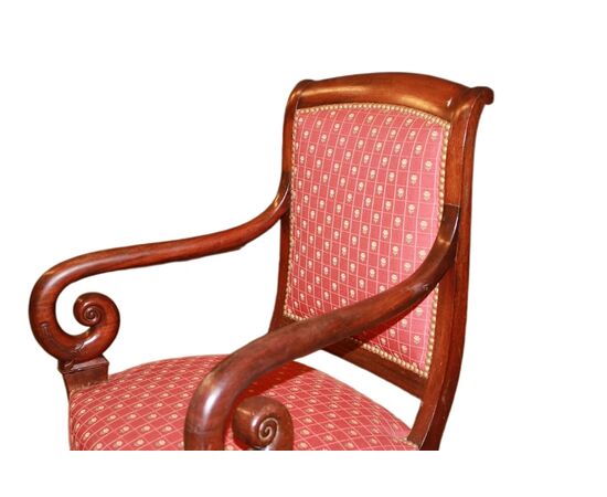 Poltrona stile Direttorio in legno di Mogano del 1800