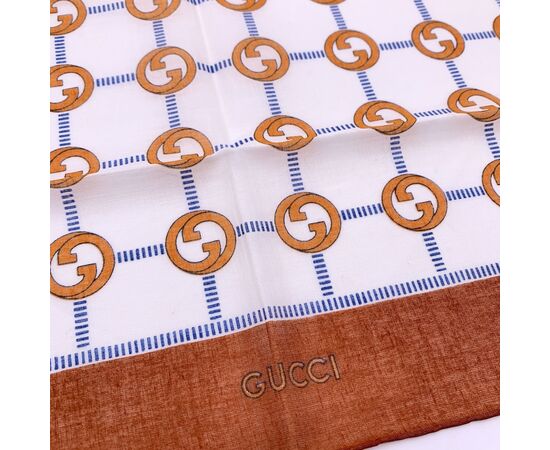 GUCCI Foulard Vintage in Cotone Col. Arancione