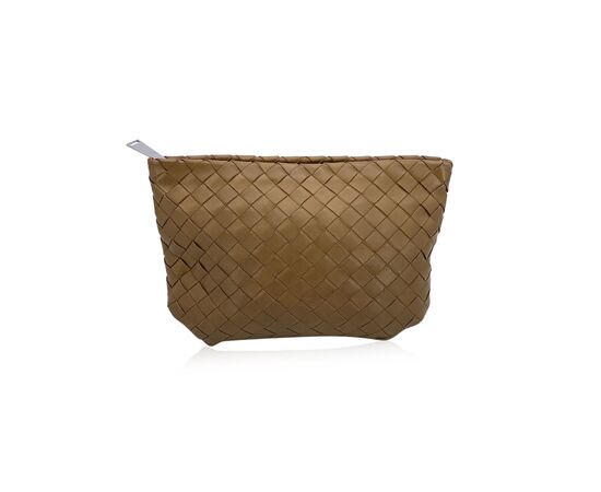 BOTTEGA VENETA Pochette in Pelle Col. Beige Pouch M