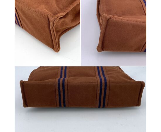 HERMES Borsa Shopper Vintage in Tela Col. Marrone Fourre-Tout M